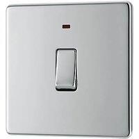 LAP 20A 1-Gang DP Boiler Switch Polished Chrome with LED (629KJ)