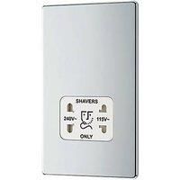 LAP Shaver Socket FPC20W 2 Gang Flat Profile Decorative Screwless Faceplate 240V