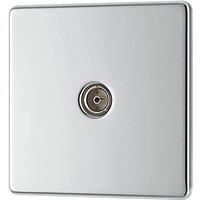 LAP 1-Gang Coaxial TV Socket Polished Chrome (314KJ)