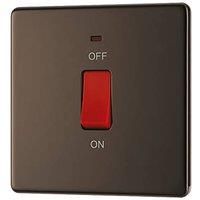 LAP 45A 1-Gang DP Cooker Switch Black Nickel with LED (201KJ)