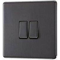 LAP 20A 16AX 2-Gang 2-Way Light Switch Slate Grey (669KJ)