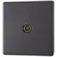 LAP 1-Gang Coaxial TV Socket Slate Grey (633KJ)