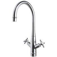 Swirl Isobel Swan Neck Dual-Handles Monobloc Mixer Kitchen Tap - Chrome Finish