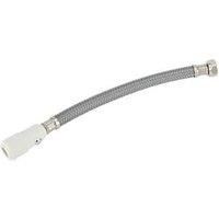 Flomasta Push-Fit Straight Flexible Compression Hose with Isolating Valve 15mm x 1/2" x 300mm (169FA)
