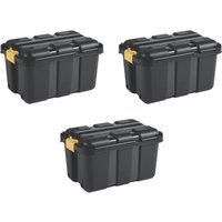 Essentials 49Ltr Storage Trunks Black/Yellow 4 Pack (795XJ)