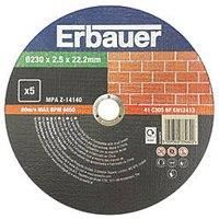 Erbauer Stone Cutting Discs 9" (230mm) x 2.5 x 22.2mm 5 Pack (667PH)