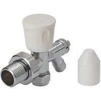 Flomasta White Angled Manual Radiator Valve with Drain Off 10mm x 21mm (539FW)