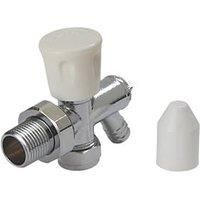 Flomasta White Angled Manual Radiator Valve with Drain Off 15mm x 21mm (286FW)