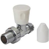 Flomasta White Straight Manual Radiator Valve 10mm x 21mm (956FW)