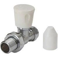 Flomasta White Straight Manual Radiator Valve 15mm x 21mm (104FW)