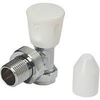 Flomasta White Angled Manual Radiator Valve 15mm x 21mm (901FW)