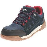 Site Scoria Safety Trainers Navy Blue & Red Size 8 (898PT)