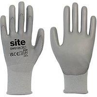 Site ST105 PU Palm Touchscreen Gloves Grey Large (699XR)