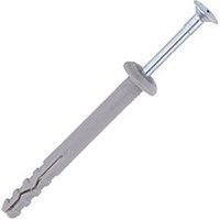 Easyfix Nylon & Steel Mushroom Head Hammer Fixings 6mm x 60mm 100 Pack (477PT)