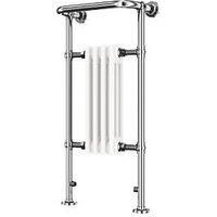 Flomasta Vienne 3-Column Steel Towel Radiator 952mm x 479mm White / Chrome 907BTU (424TF)