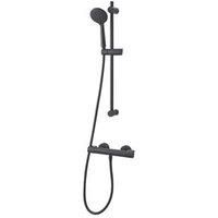 Swirl Rear-Fed Exposed Black Thermostatic Concentric Mixer Shower (639TR)