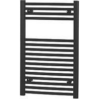 Flomasta Curved Towel Radiator 800mm x 500mm Black 1293BTU (181RV)