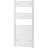 Bathroom Towel Rail Radiator Curved Steel White Tall Modern 1808BTU 1200x500mm