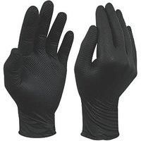 Site SDG310 Nitrile Powder-Free Disposable Grip Gloves Black Medium 50 Pack (288RR)