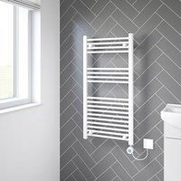 Flomasta 1000mm x 500mm 852BTU White Flat Electric Towel Radiator (975HC)