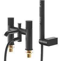 Swirl Gallen Deck-Mounted Bath Shower Mixer Tap & Shower Kit Matt Black (594KF)