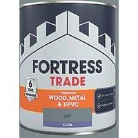Fortress Trade Satin Grey Emulsion Multi-Surface Paint 750ml (768PC)