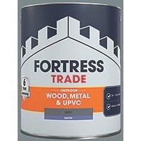 Fortress Trade Satin Grey Emulsion Multi-Surface Paint 2.5Ltr (130PC)