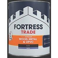 Fortress Trade Satin Black Emulsion Multi-Surface Paint 2.5Ltr (478PC)