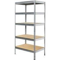 5-Tier Galvanised Steel Shelving Unit 900mm x 600mm x 1800mm (511JE)