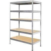 5-Tier Galvanised Steel Rivet Shelving Unit 1200mm x 600mm x 1800mm (168JE)