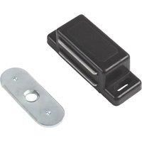 Essentials 1-Hole Magnetic Cabinet Catch Black 45mm x 16mm 10 Pack (141TE)