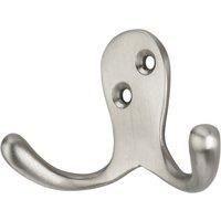 Essentials Double Hooks Satin Nickel 45mm 5 Pack (608TA)