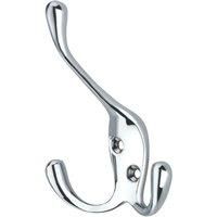 Essentials Tri-Hooks Polished Chrome 100mm 5 Pack (769TA)