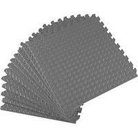 Essentials Interlocking Floor Tiles Grey 20mm 12 Pack (932PH)