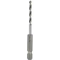 Titan Hex Shank Double-Flute Brad Point Wood Drill Bit 3mm x 79mm (515PT)