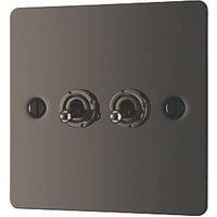 LAP 20A 16AX 2-Gang 2-Way Toggle Switch Black Nickel (933PN)