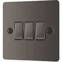 LAP 20A 16AX 3-Gang 2-Way Light Switch Black Nickel (521PN)