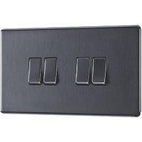 LAP 20A 16AX 4-Gang 2-Way Light Switch Slate Grey (356PN)