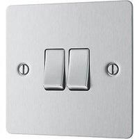 LAP 20A 16AX 2-Gang 2-Way Light Switch Brushed Stainless Steel (835PN)