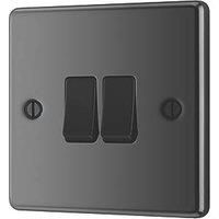 LAP 20A 16AX 2-Gang 2-Way Light Switch Black Nickel with Black Inserts (187PN)