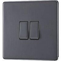 LAP 20A 16AX 2-Gang 2-Way Light Switch Slate Grey (505PN)