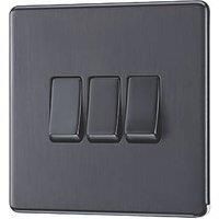 LAP 20A 16AX 3-Gang 2-Way Light Switch Slate Grey (900PN)