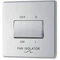 LAP 10A 1-Gang 3-Pole Fan Isolator Switch Polished Chrome (222PN)