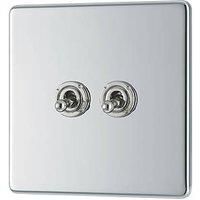 LAP 20A 16AX 2-Gang 2-Way Toggle Switch Polished Chrome (923PN)