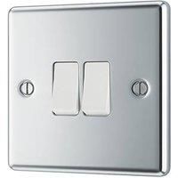 LAP 20A 16AX 2-Gang 2-Way Light Switch Polished Chrome with White Inserts (888PN)