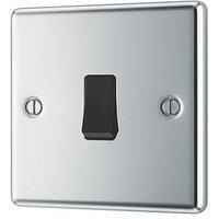 LAP 20A 16AX 1-Gang 2-Way Light Switch Polished Chrome with Black Inserts (648PN)
