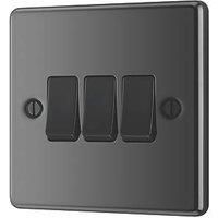 LAP 20A 16AX 3-Gang 2-Way Light Switch Black Nickel with Black Inserts (661PN)