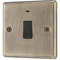 LAP 20A 1-Gang 2-Pole Water Heater Switch Antique Brass with LED with Black Inserts (943PN)