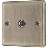 LAP 1-Gang F-Type Coaxial TV / FM Socket Antique Brass (537PN)