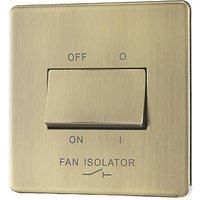 LAP 10A 1-Gang 3-Pole Fan Isolator Switch Antique Brass with Colour-Matched Inserts (617PN)